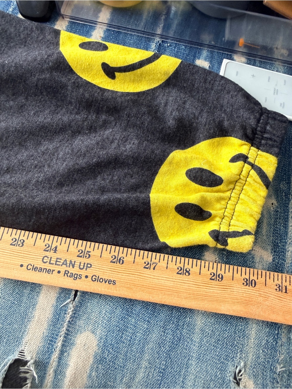 Aviator Nation Black Smiley Repeat Black Sweatshirt with Yellow Faces L - Picture 4 of 8